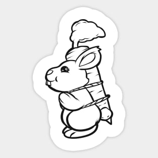 Cute Easter Bunny With Carrot As Color In Easter Sticker